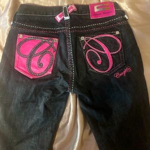 Pink and black Coogi jeans authentic